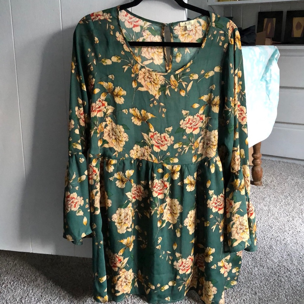 Bohemian floral babydoll dress